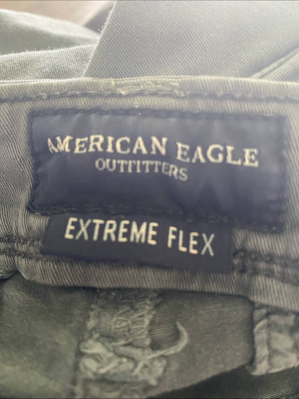 American Eagle AE Flex Slim Straight Lived-In Khaki Pants blue gray sz 28x34 - Picture 9 of 12